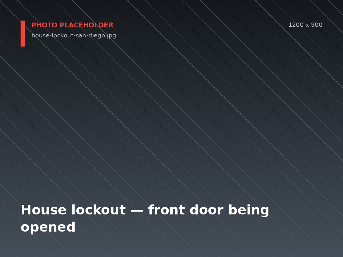 Front door of a San Diego home being rekeyed after a change of occupant